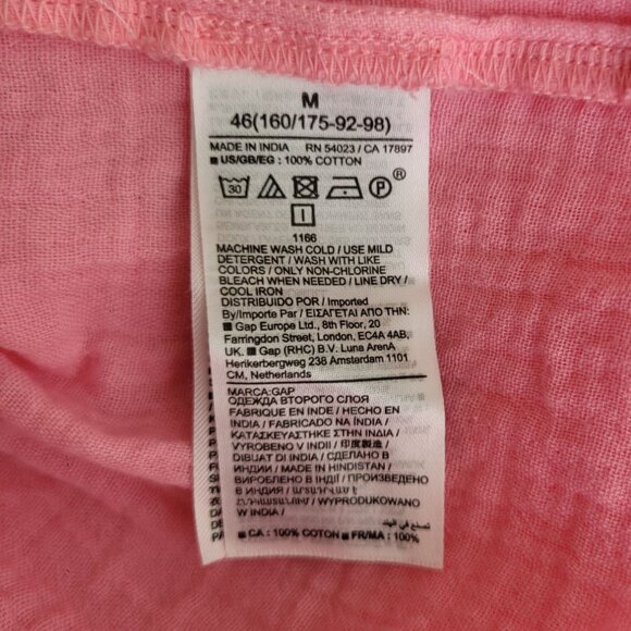 Gap barbiecore bubblegum pink crinkle gauze puff sleeve mini dress size M - Picture 8 of 13